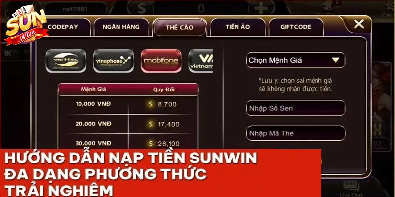 Nạp tiền Sunwin phải đúng điều khoản
