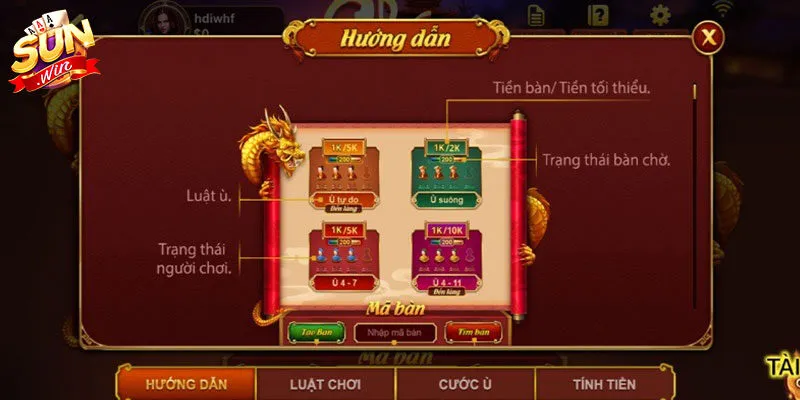 Hướng dẫn tham gia trải nghiệm đánh chắn tại cổng game Sunwin